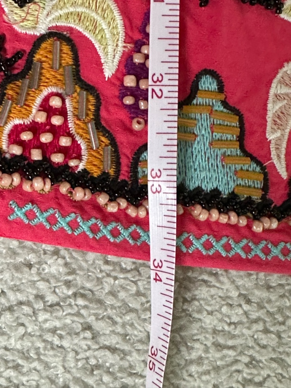 Anthropologie Raquel Beaded + Embroidered Wrap Style Mini Dress in Pink, Size M - Picture 11 of 13